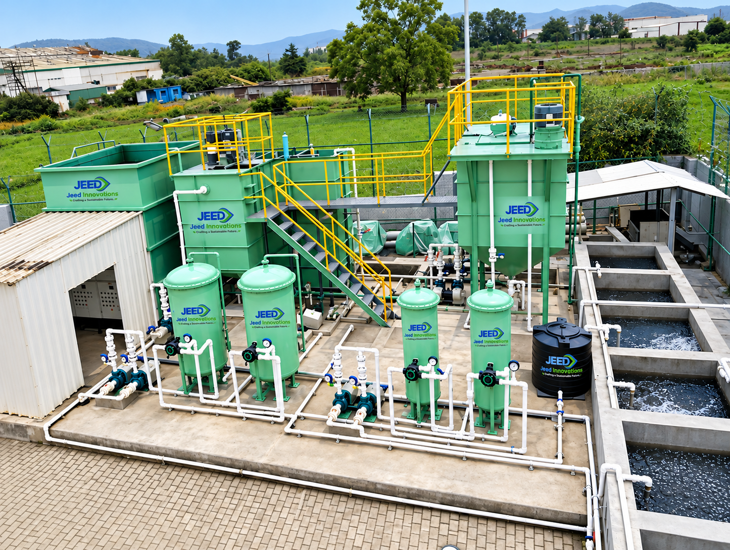 Sewage treatment plant aeration tank